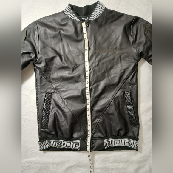 Black Leather Bomber Jacket - Picture 16 of 16
